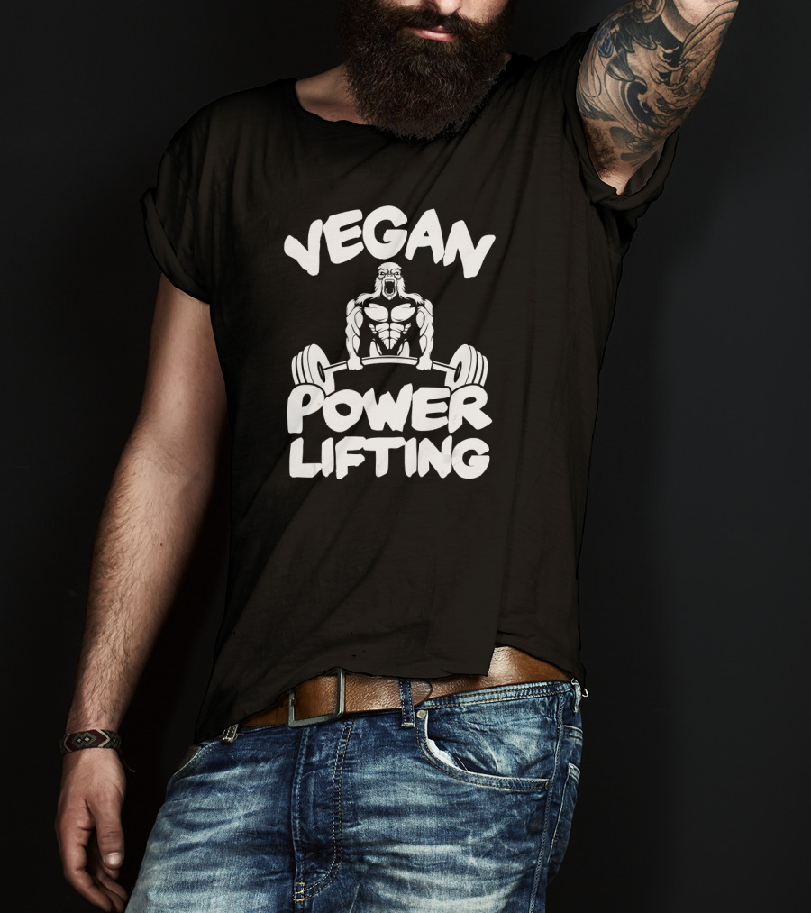 Vegan Power Lifting Gym Motivation Bodybuilder Plant T-Shirt