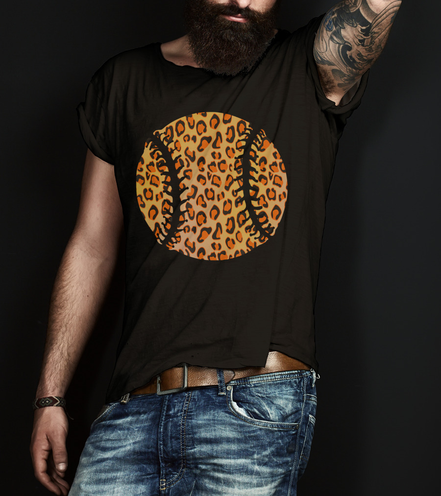 Leopard Print Softball T-Shirt