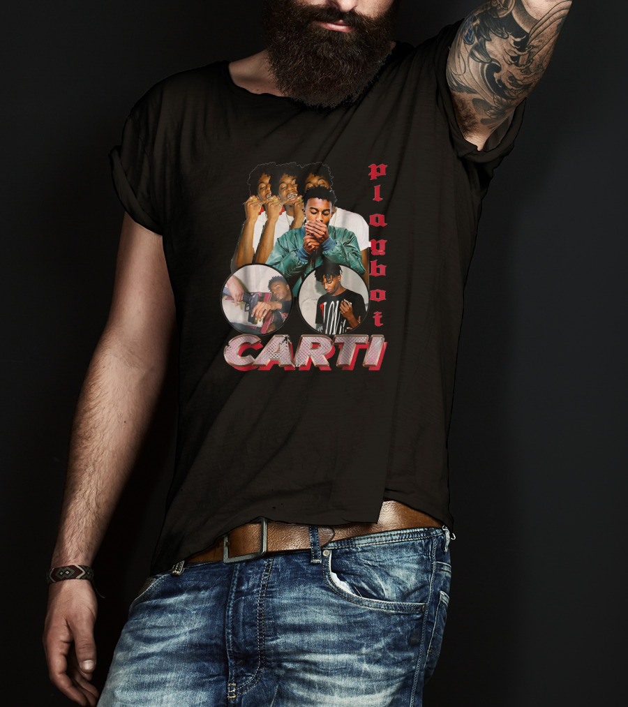 Vintage Playboi Carti Artistic Collage By Cinco Flare T-Shirt