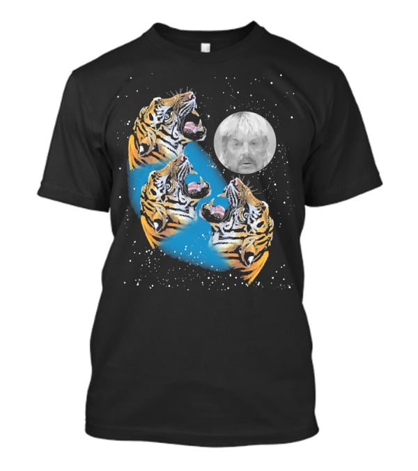 Joe Exotic Moon Three Tiger King Roaring Tiger Ladies T-Shirt