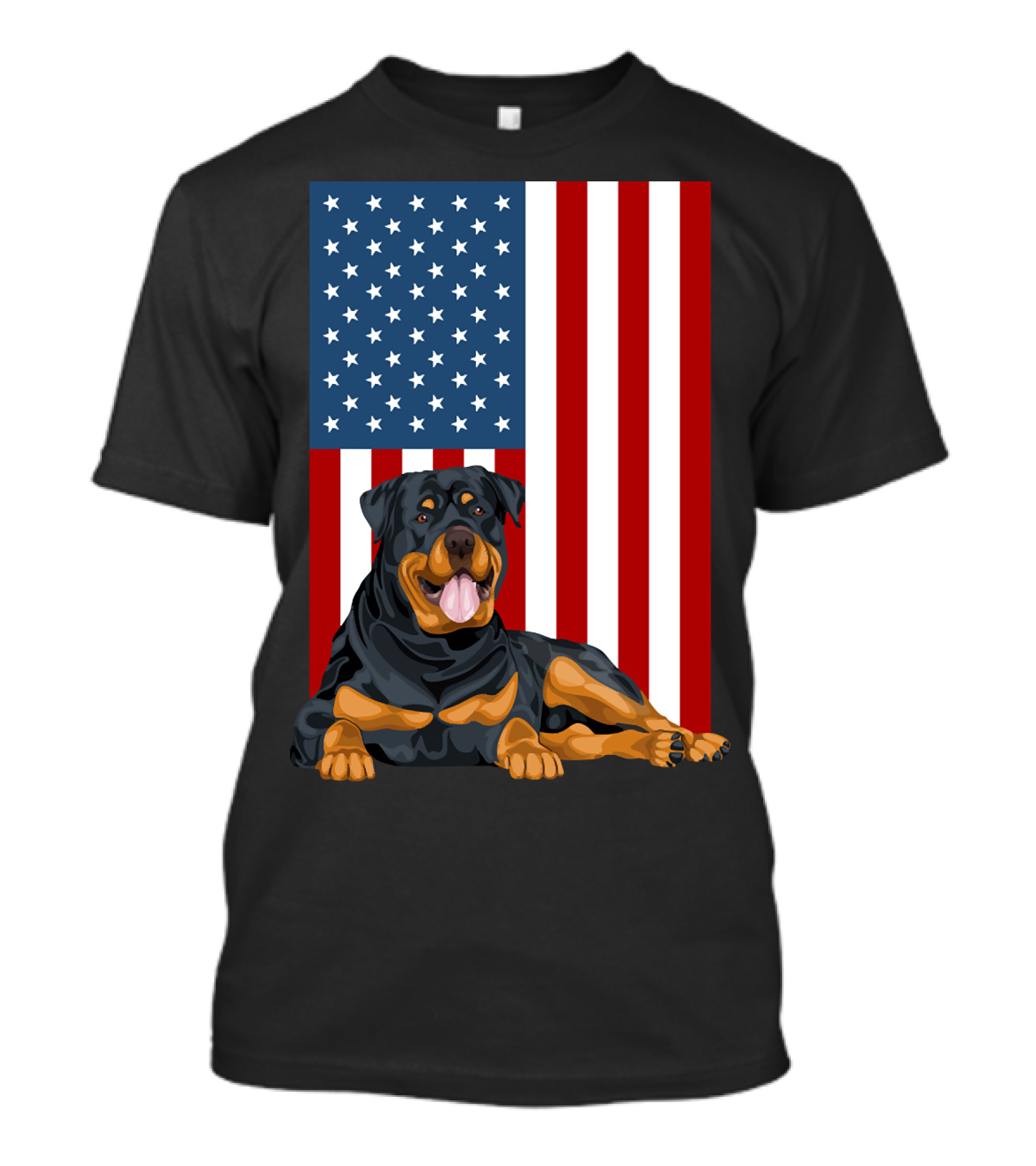 American Flag USA Pet Rottweiler Dog 194 T-Shirt