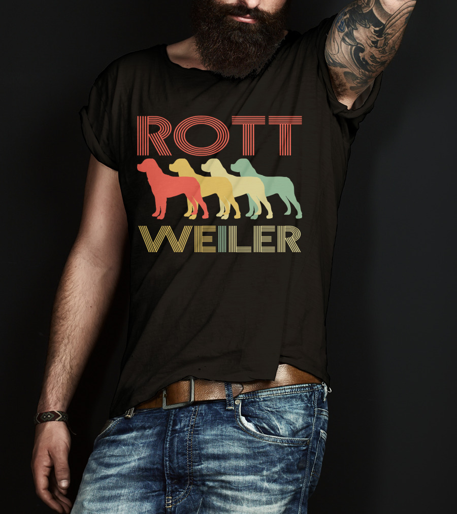 Rottweiler Dog Breed Pet Lover Rottie 157 Rainbow T-Shirt