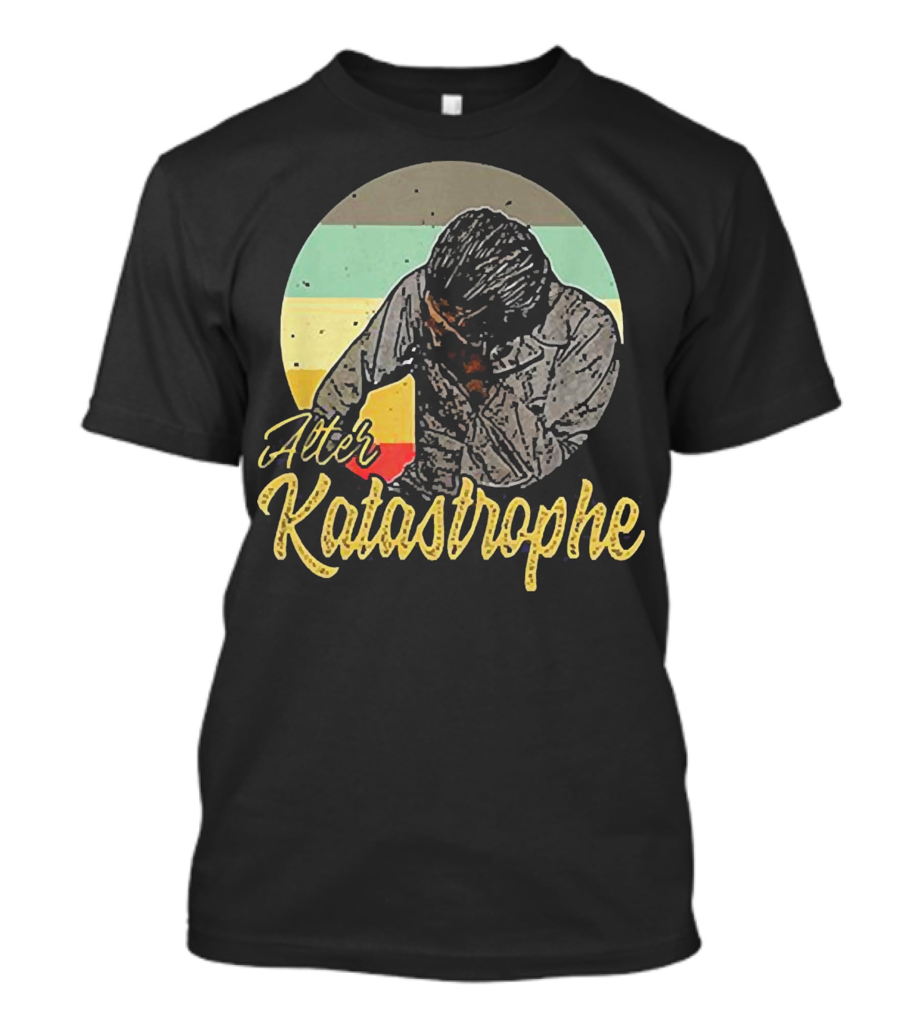 Alter Katastrophe Vintage Striped Background Bowed Head T-Shirt