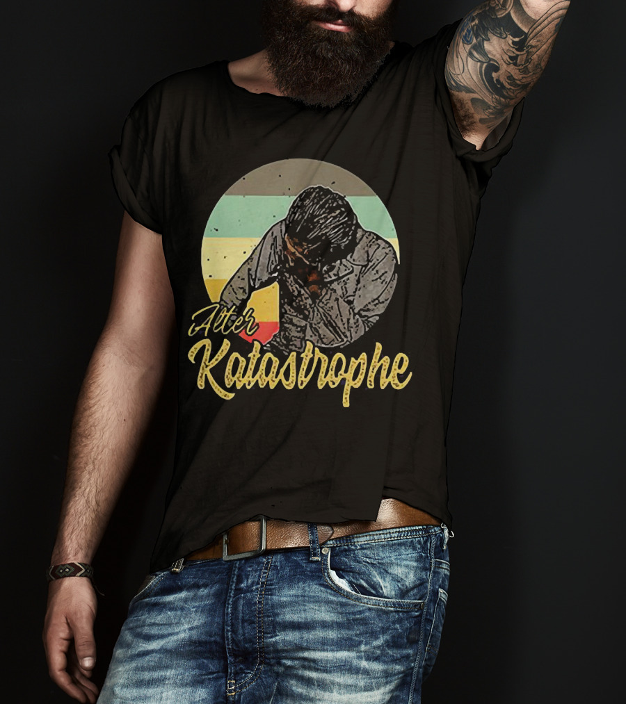 Alter Katastrophe Vintage Striped Background Bowed Head T-Shirt