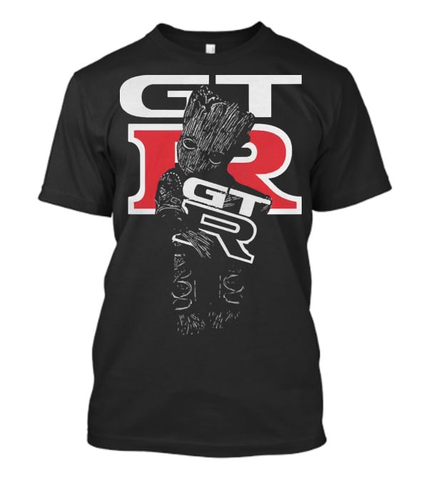 Marvel Baby Groot Holding GTR Racing Emblem T-Shirt