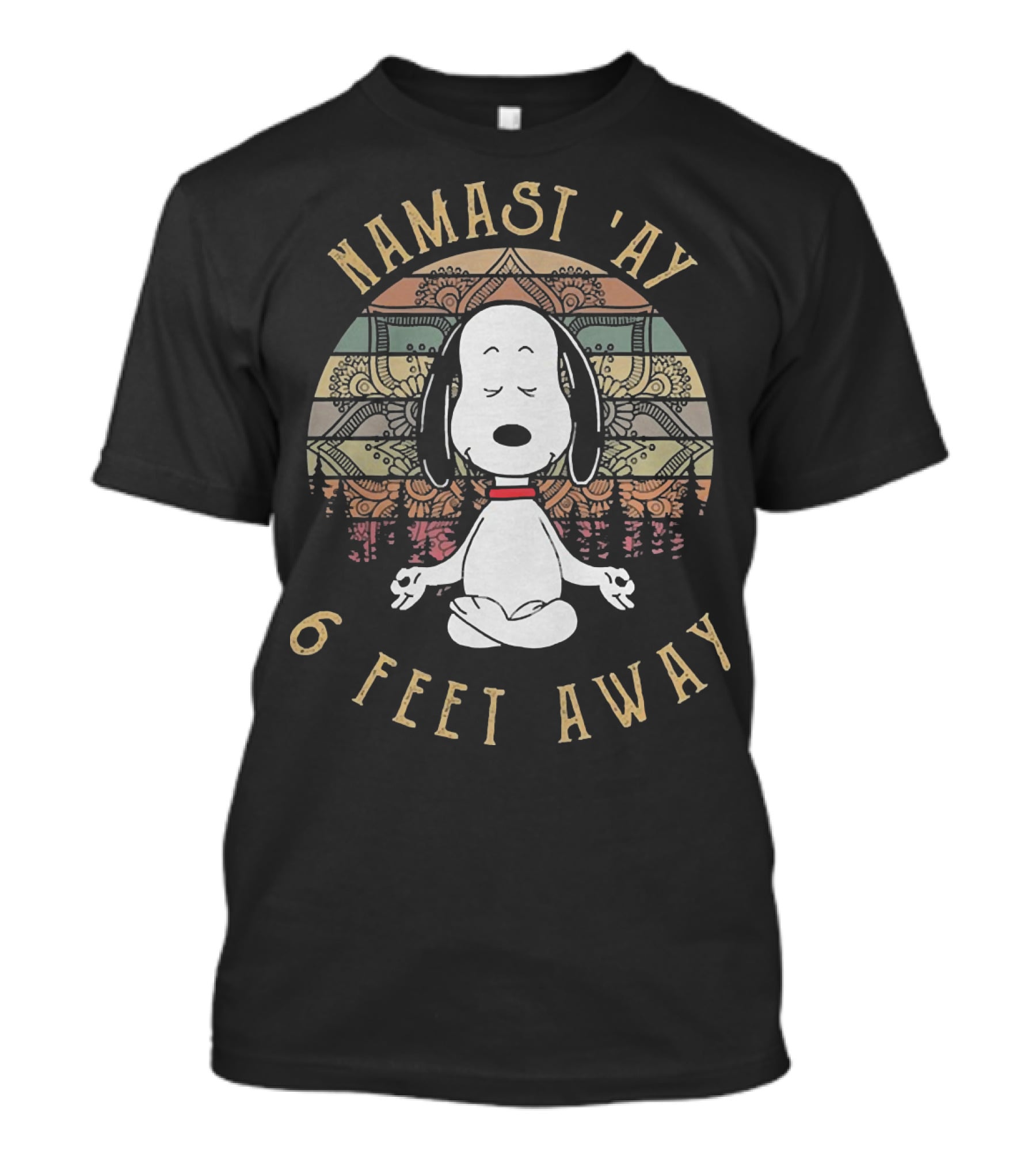 Snoopy Namast'ay 6 Feet Away Peanuts Dog T-Shirt
