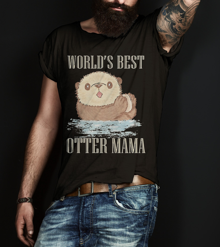 World's Best Otter Mama Cute Watercolor Otter T-Shirt
