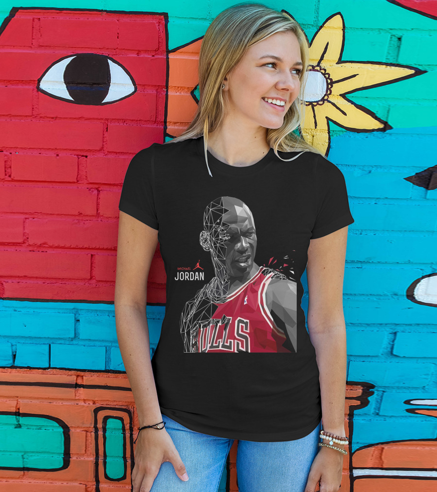 Michael Jordan Bulls Geometric Art 15 T-Shirt