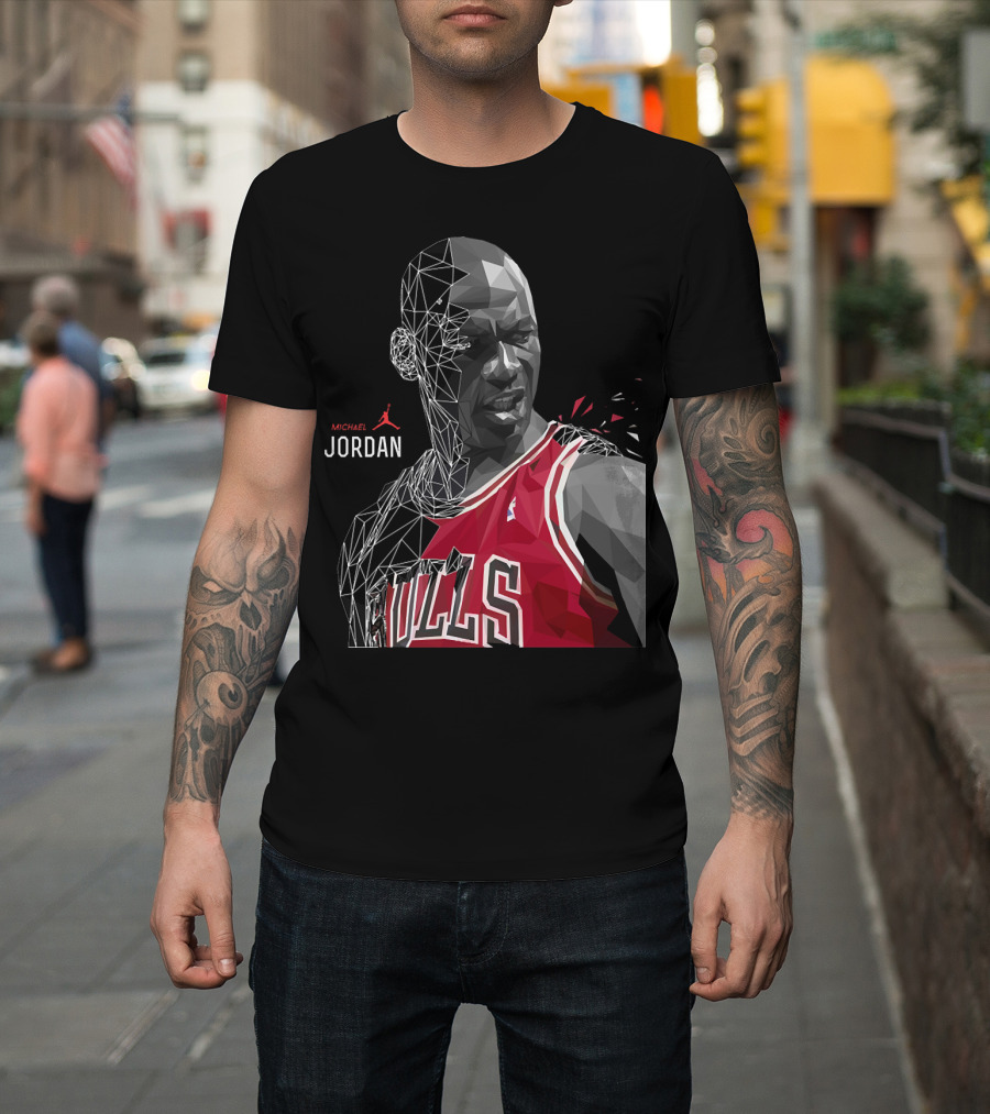 Michael Jordan Bulls Geometric Art 15 T-Shirt