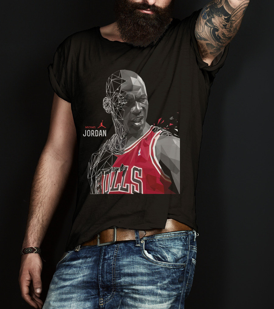 Michael Jordan Bulls Geometric Art 15 T-Shirt