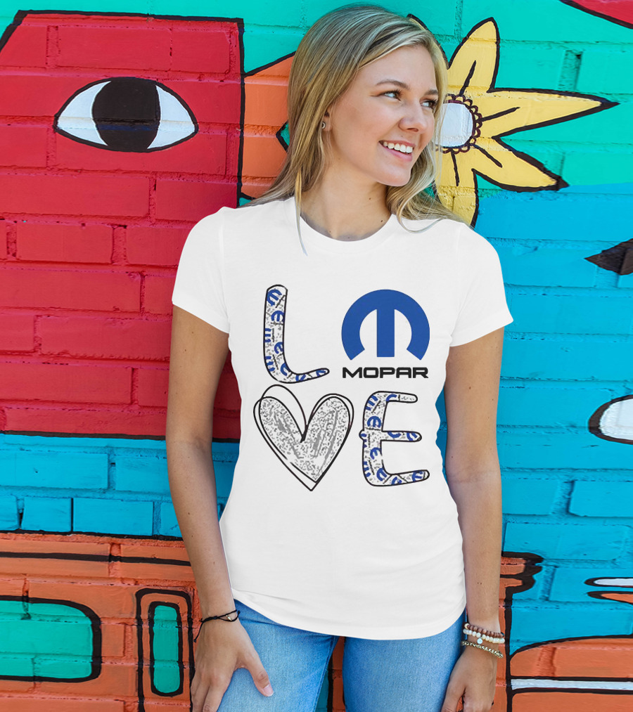 LOVE Mopar Emblem Blue T-Shirt