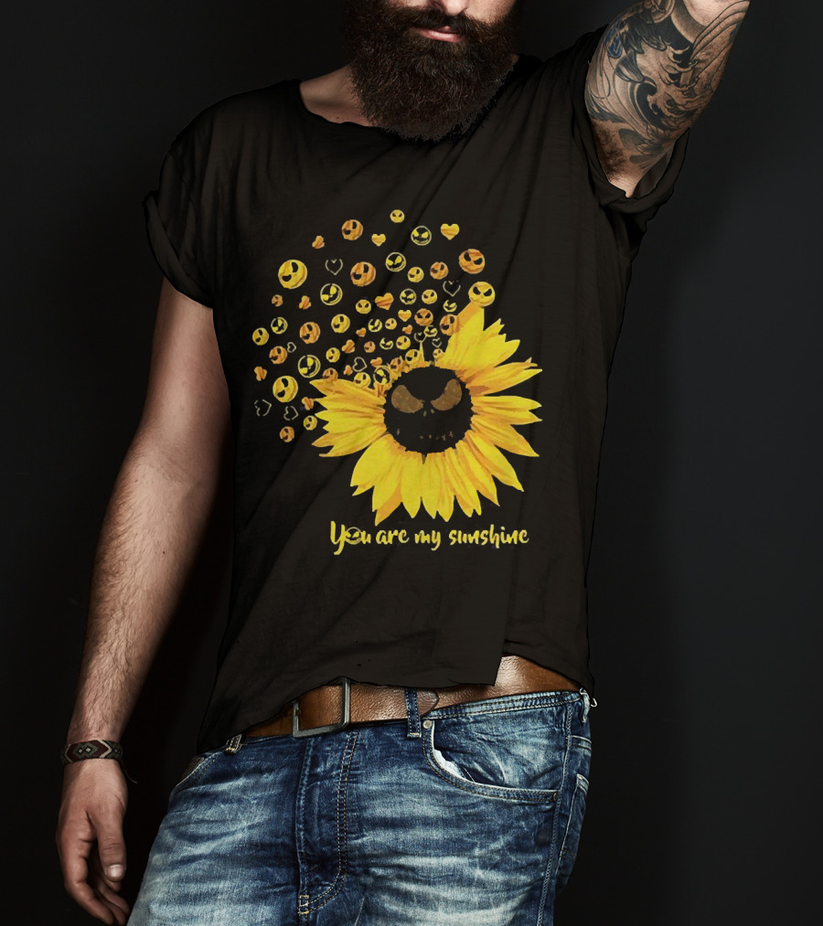 Jack Skellington Sunflower You Are My Sunshine Emojis T-Shirt