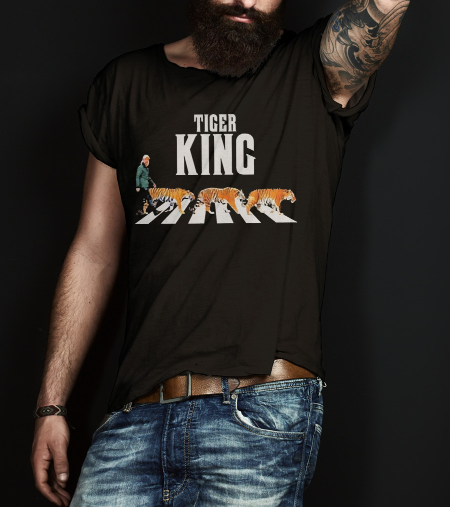 Tiger King Abbey Road Parody With Joe Exotic And Tigers T-Shirt