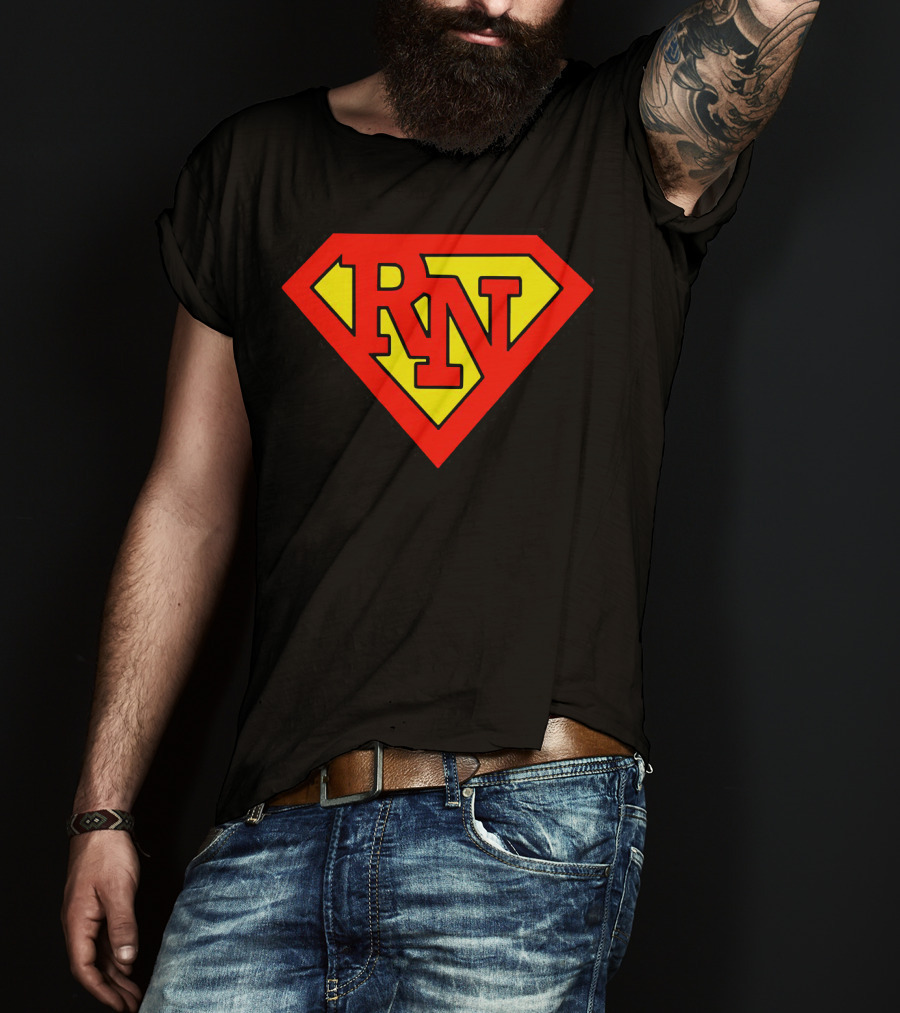 RN Superhero Nurse Emblem T-Shirt