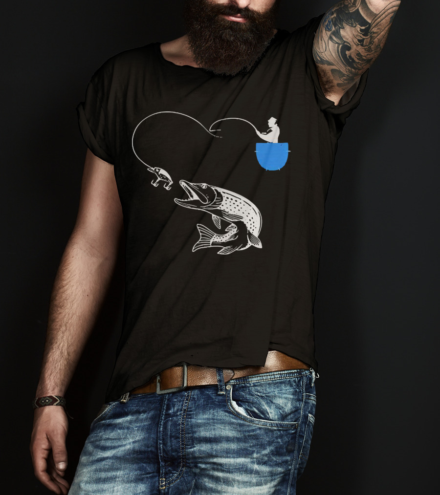 Fishing From The Pocket With A Giant Fish T-Shirt