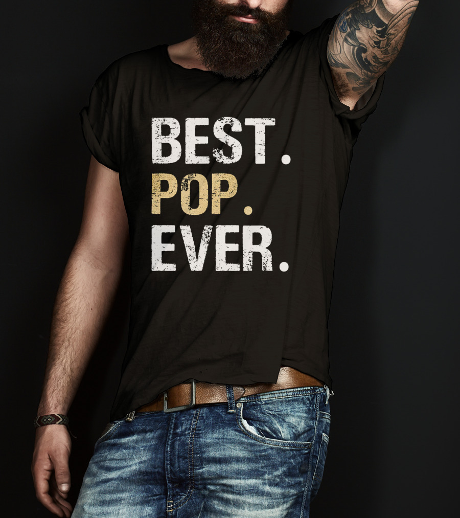Mens Granddaughter Grandson Grandkids Best Pop Ever T-Shirt