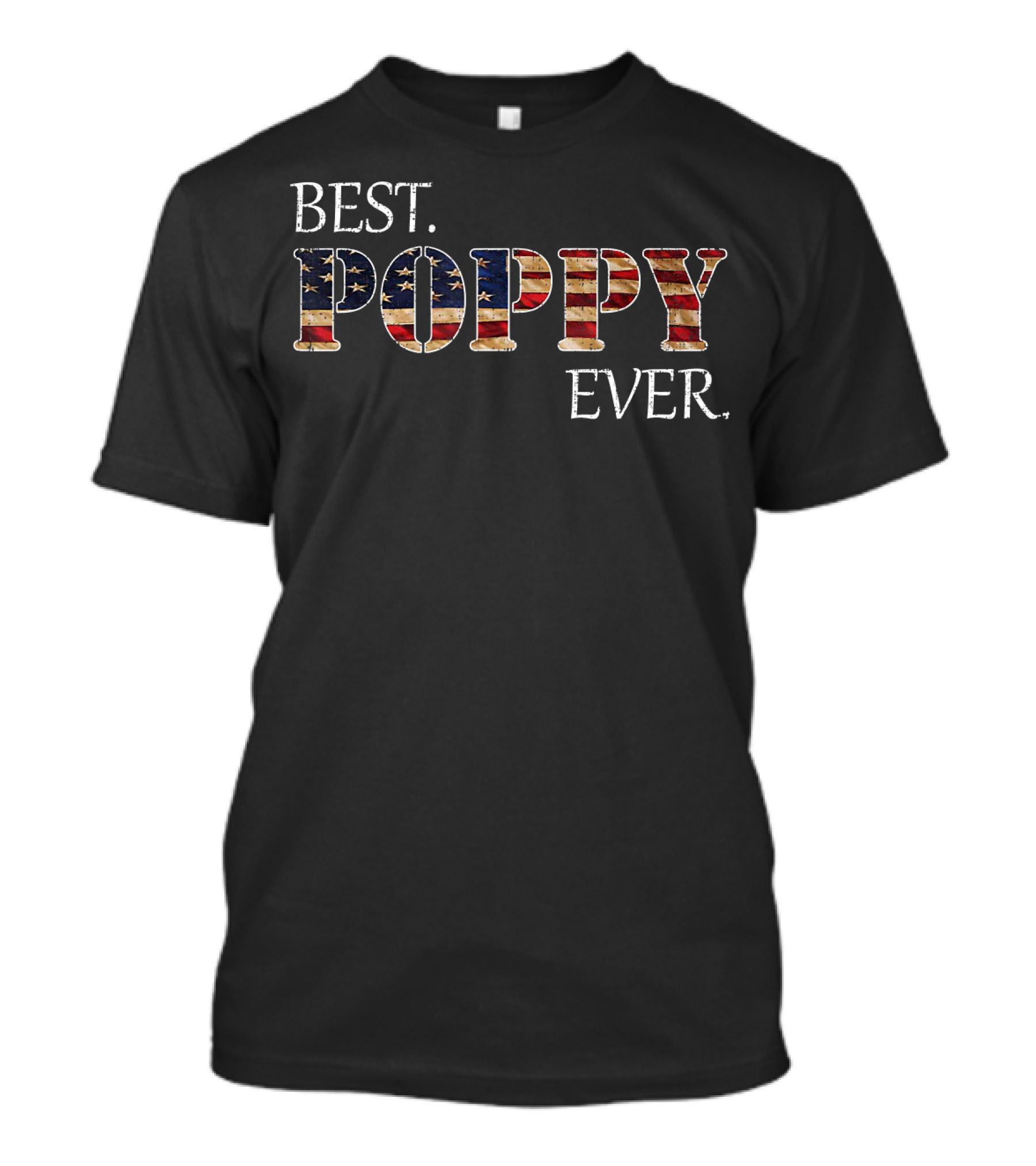 Best Poppy Ever American Flag Vintage Patriotic T-Shirt