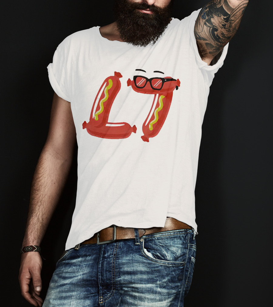 Baseballism Sausage L7 Sunglasses Hotdog T-Shirt