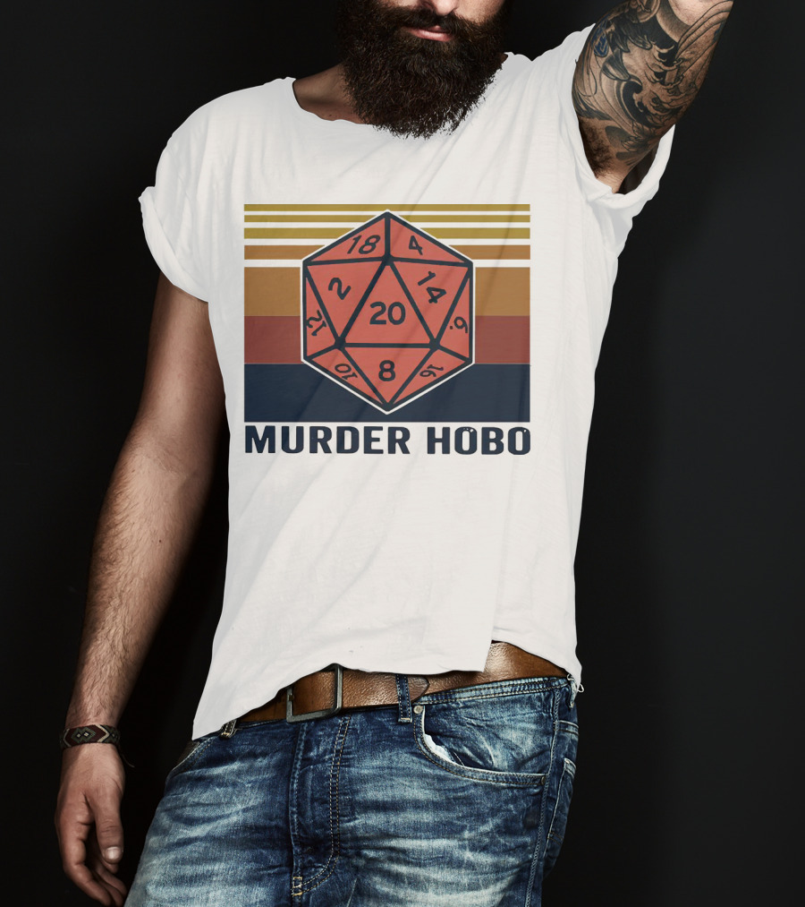 Murder Hobo D20 Dice Vintage RPG T-Shirt