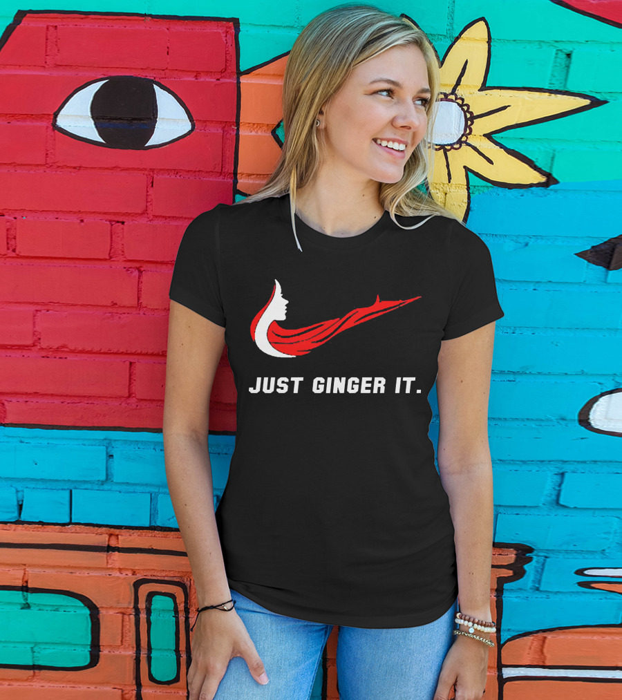 Just Ginger It Parody Swoosh Red Hair T-Shirt