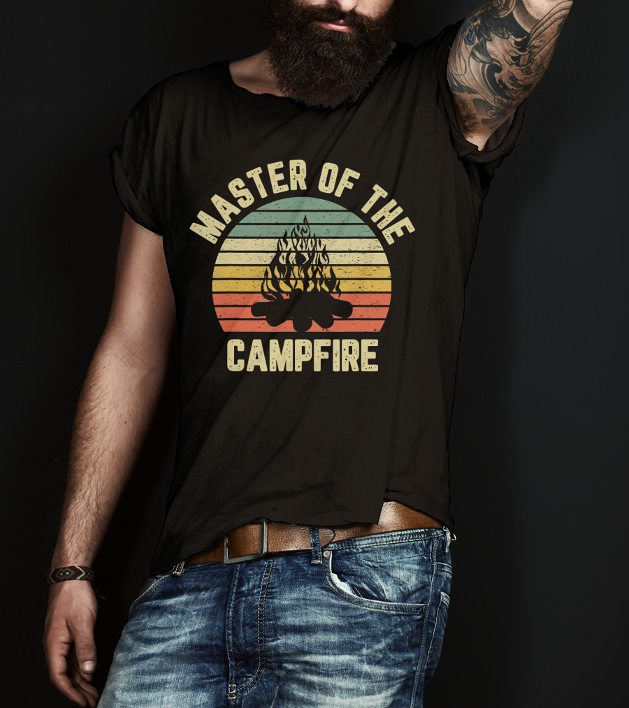 Master Of The Campfire Vintage Camper Retro Camping Fireside Expert T-Shirt