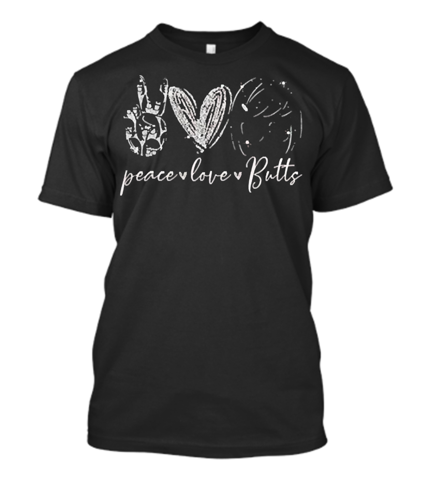 Peace Love Butts Tina Belcher Peace Sign Heart T-Shirt