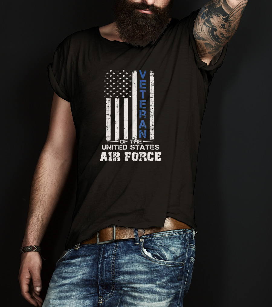 Veteran Of The United States Air Force USAF American Flag T-Shirt
