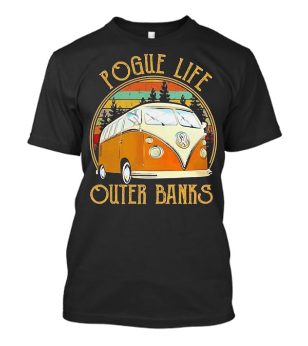 Pogue Life Outer Banks Volkswagen Vintage Van Retro Sunset T-Shirt