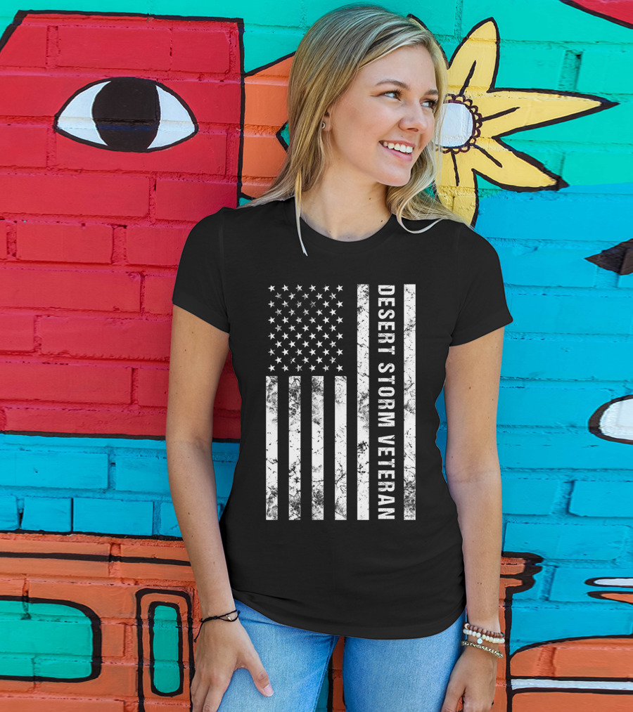 American Flag Desert Storm Veteran T-Shirt