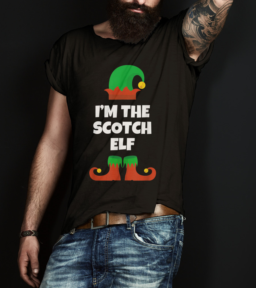 I'm The Scotch Elf Christmas Hat And Shoes T-Shirt