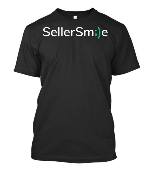 SellerSmile Wink Logo Text On Front T-Shirt