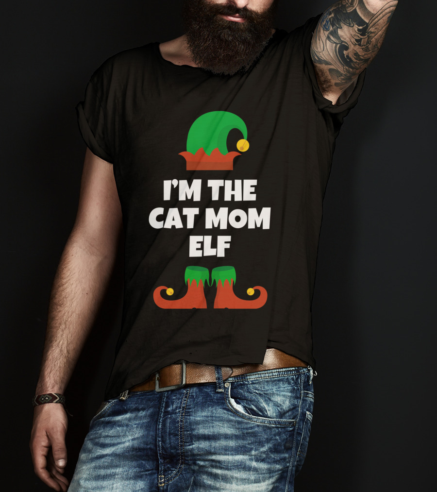 I'm The Cat Mom Elf Holiday T-Shirt