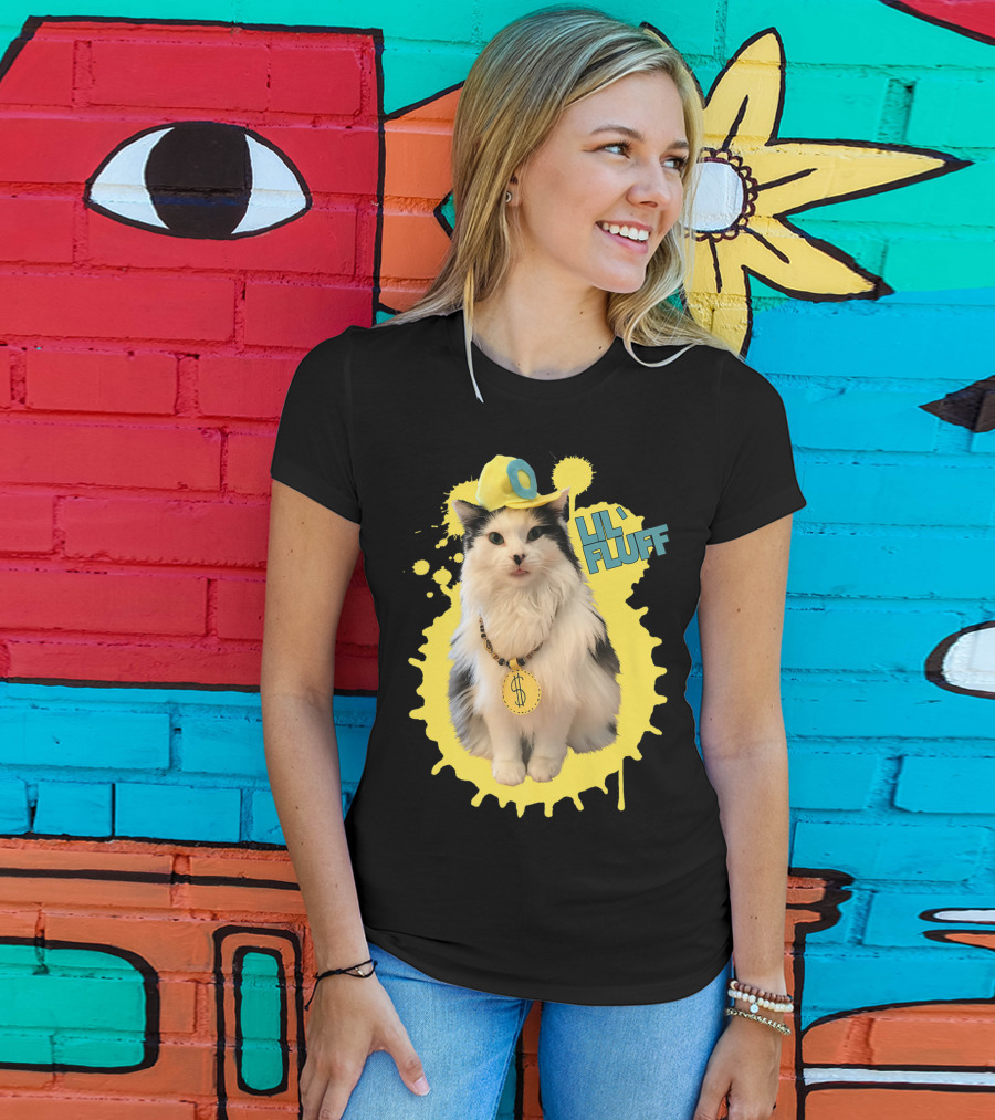 Lil' Fluff Cool Cat With Dollar Sign Necklace And Cap T-Shirt