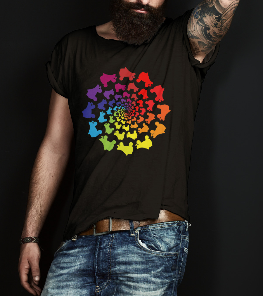 Rainbow Spiral Roller Derby Skates T-Shirt