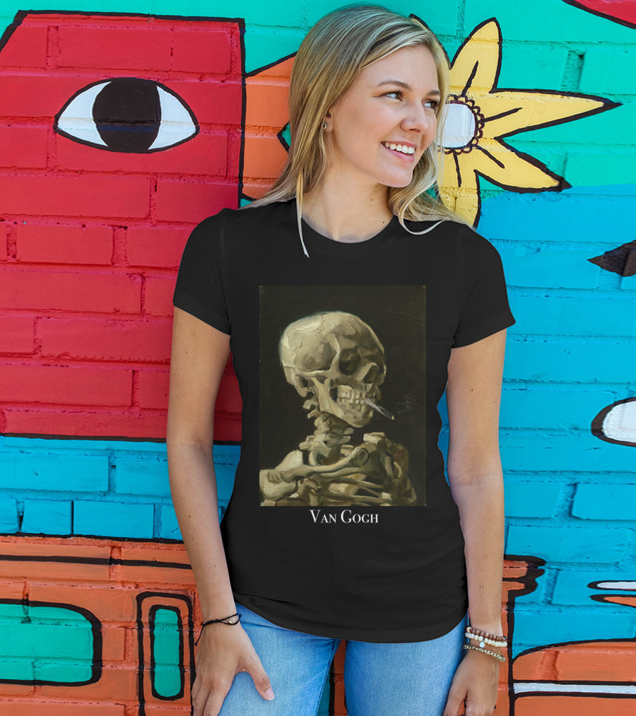 Rockstar Van Gogh Skull Smoking Art Collection T-Shirt