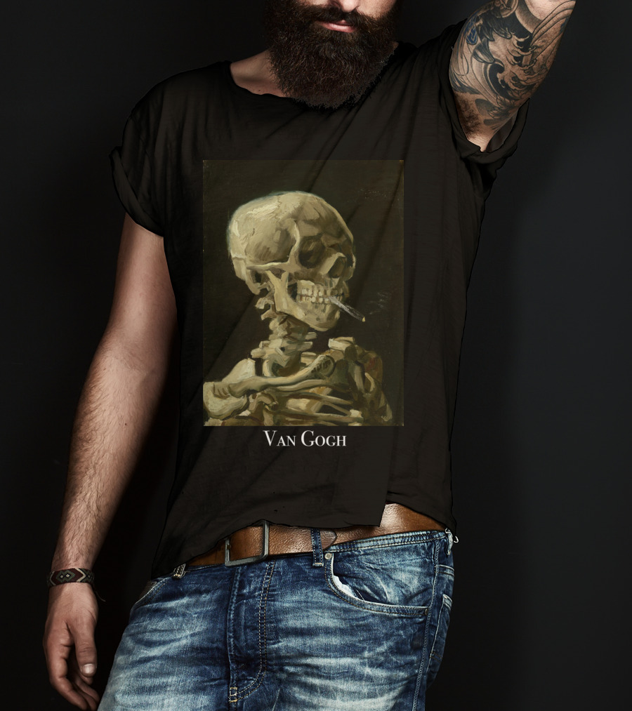 Rockstar Van Gogh Skull Smoking Art Collection T-Shirt
