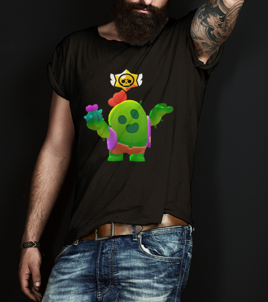 Spike Star Power Brawl Cactus Character T-Shirt