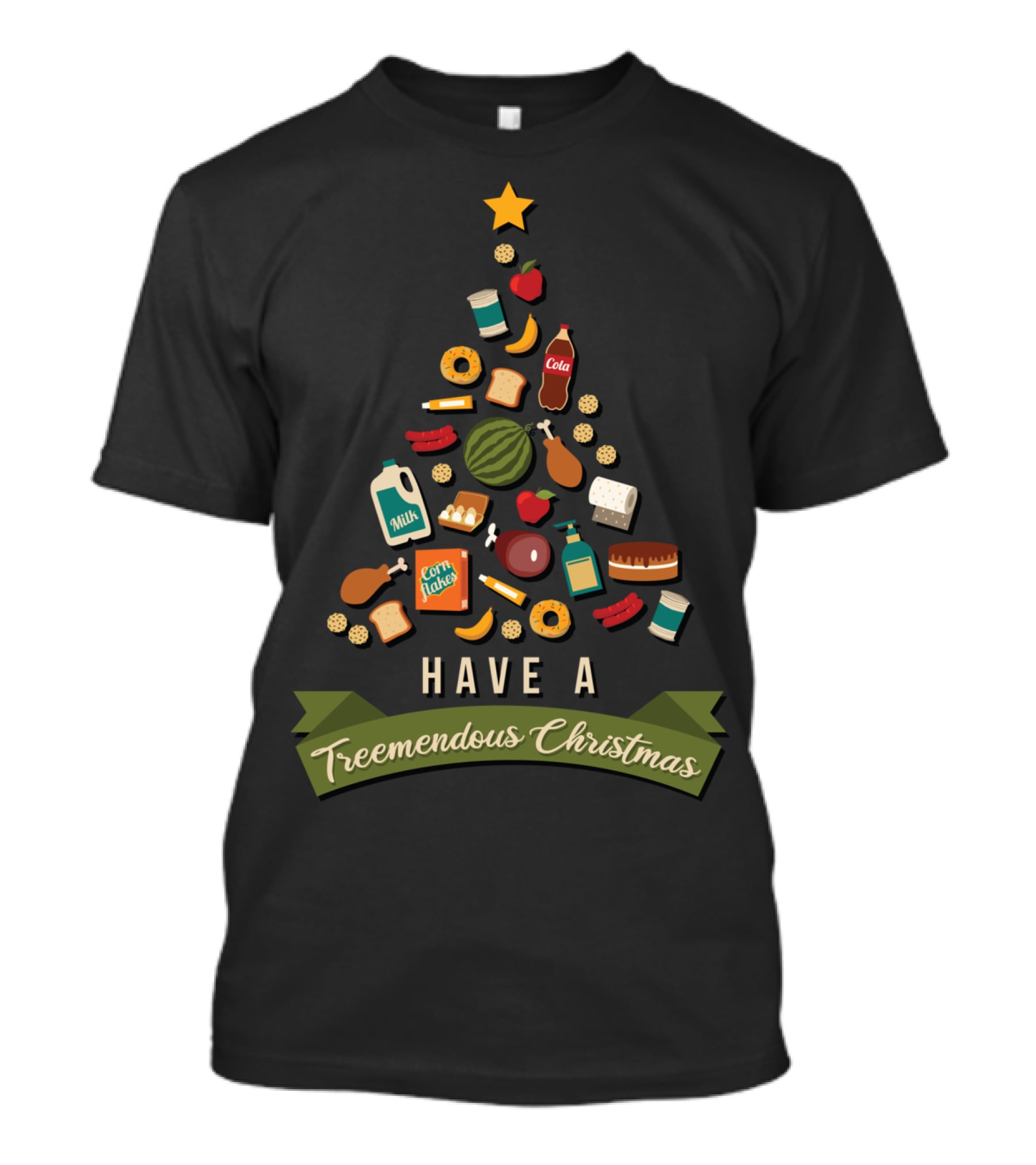 Have A Treemendous Christmas Supermarket Milk Cola Fun T-Shirt