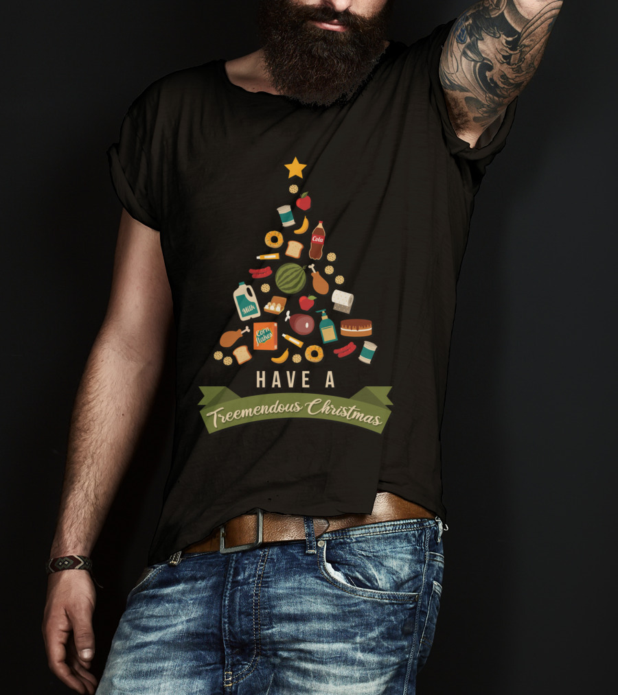 Have A Treemendous Christmas Supermarket Milk Cola Fun T-Shirt