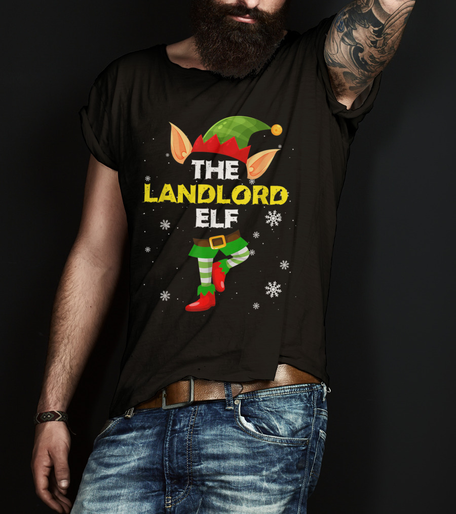 The Landlord Elf Snowy Christmas Humor T-Shirt