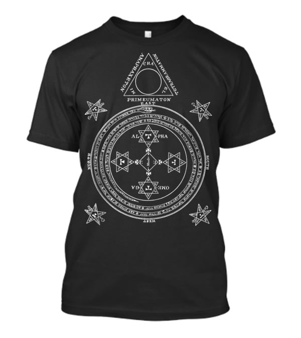 Primeumaton Anaphaxeton Mystic Circle Alpha Omega Sigil T-Shirt