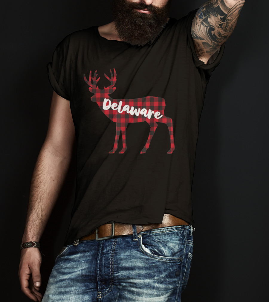 Delaware Buffalo Plaid Deer T-Shirt