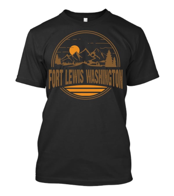 Fort Lewis Washington Vintage Mountain Sunset Scene T-Shirt