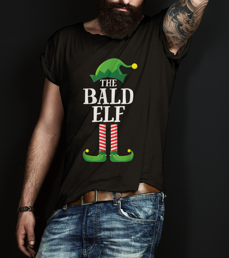 The Bald Elf Matching Family Christmas Party T-Shirt
