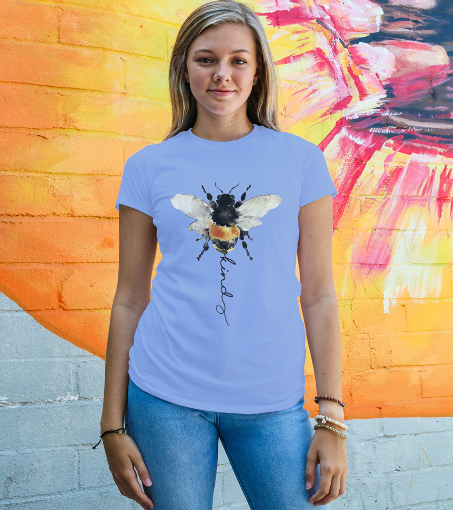 Be Kind Bee Kind Watercolor Bee T-Shirt