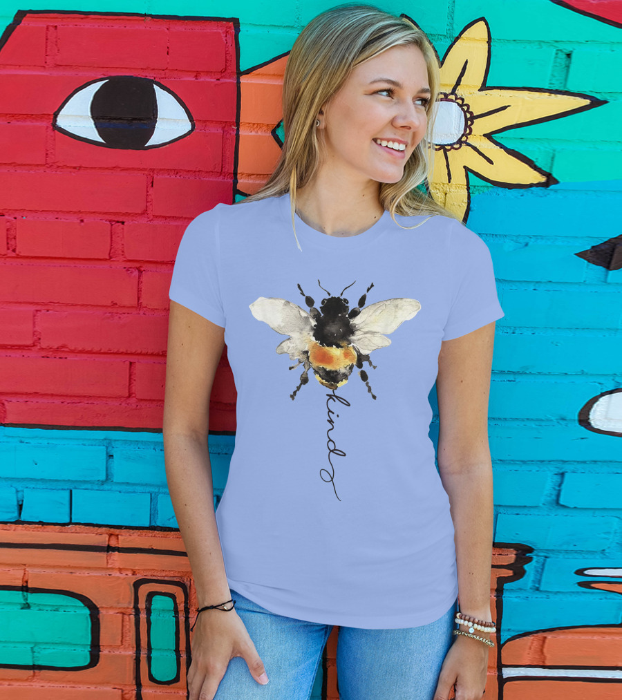 Be Kind Bee Kind Watercolor Bee T-Shirt