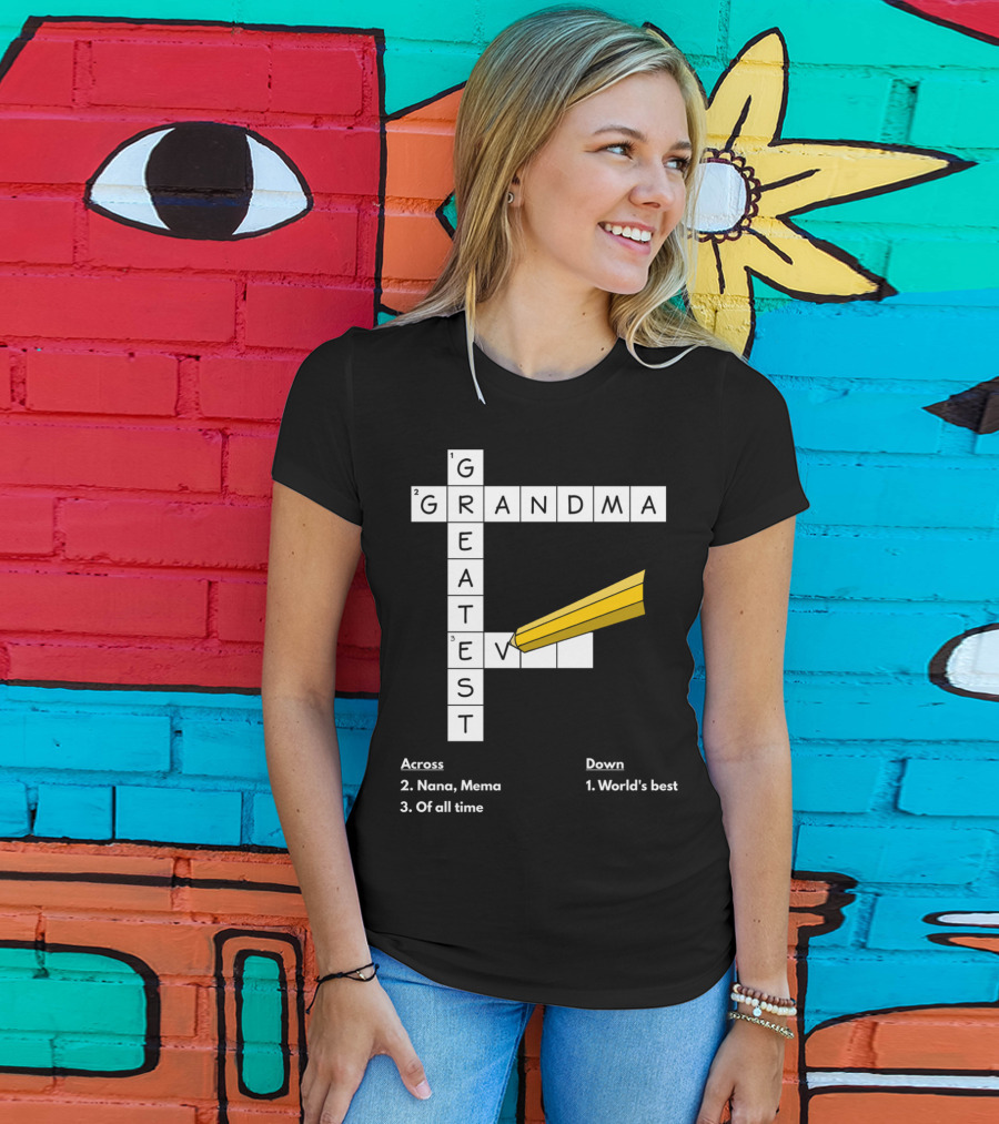 World's Best Crossword Puzzle Greatest Grandma Nana Mema Of All Time T-Shirt