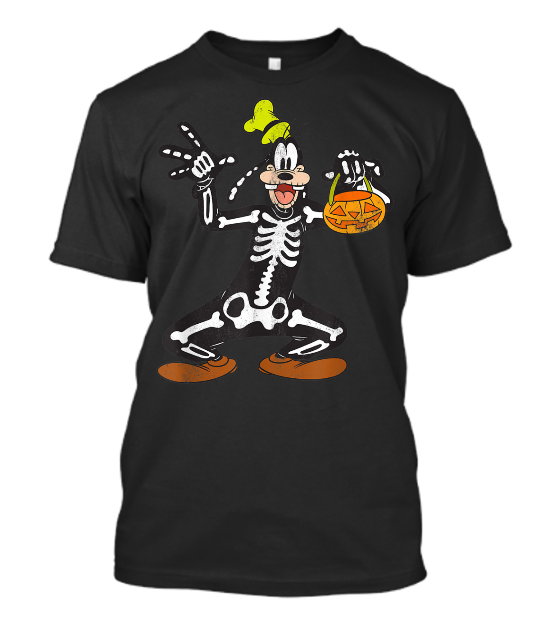 Disney Goofy Halloween Skeleton Jack-O'-Lantern T-Shirt