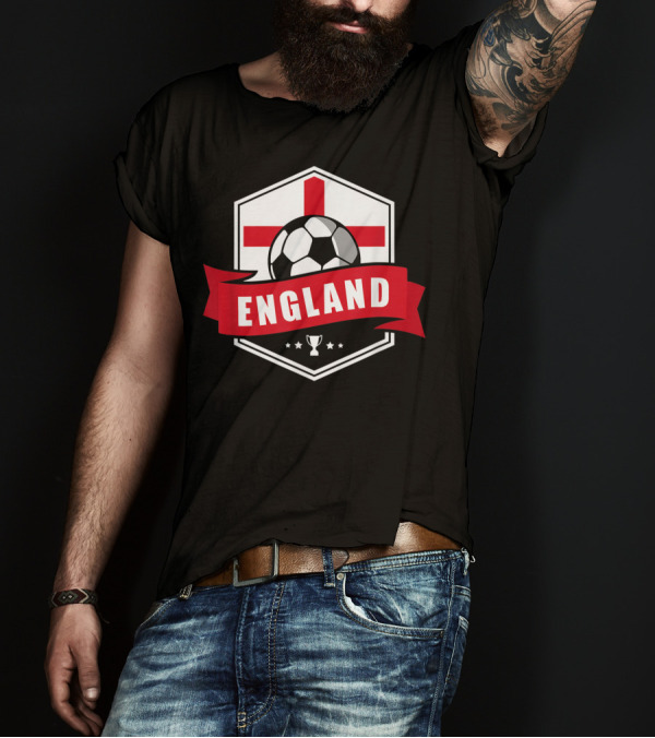 England Soccer Team Flag Ball Trophy Icon England T-Shirt