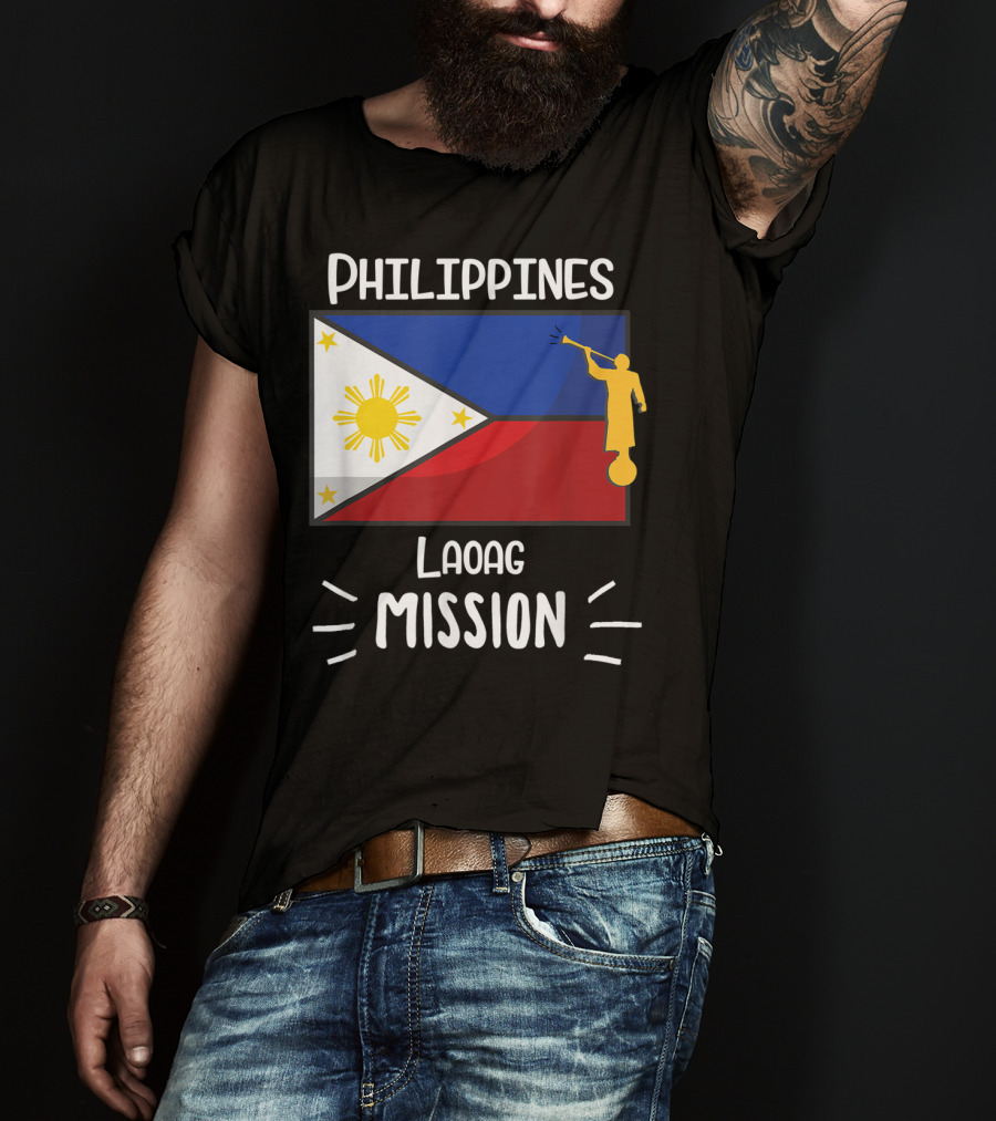 Philippines Laoag Mission Flag And Angel T-Shirt